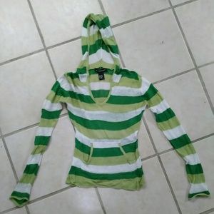 Vintage Multi Stripe Hooded Top